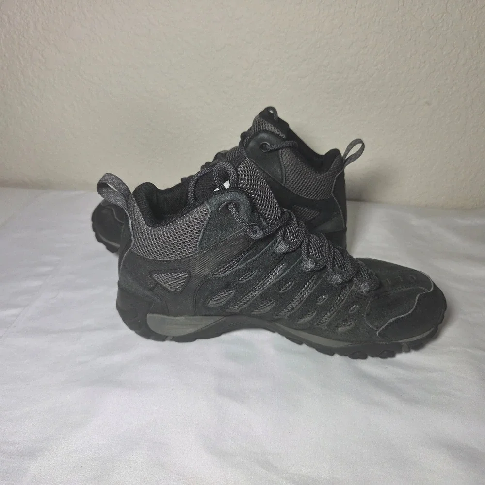 Merrell Alverstone Waterproof Hiking Boots Mens 7 Black Suede Mid J035713